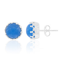 Blue Jade Silver Earrings
