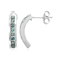 Fancy Diamond Silver Earrings