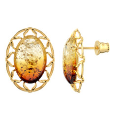 Sunrise Baltic Amber Silver Earrings