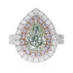 18K SI1 Green Diamond Gold Ring (CIRARI)