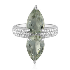 Green Amethyst Silver Ring