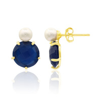 Blue Chalcedony Silver Earrings