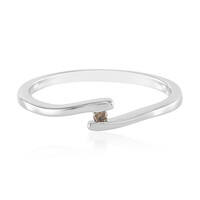 I3 Champagne Diamond Silver Ring