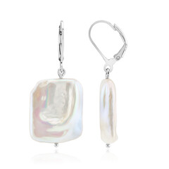 White Freshwater Pearl Silver Earrings (TPC)