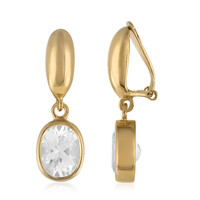 White Topaz Silver ear clips