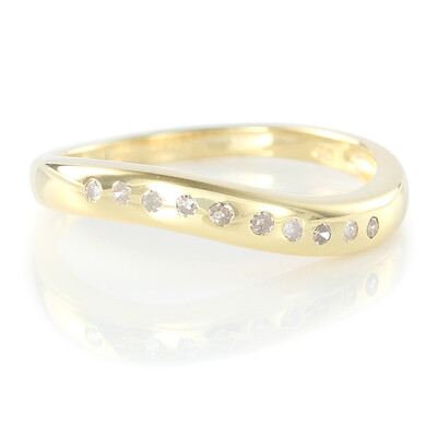 Champagne Diamond Silver Ring