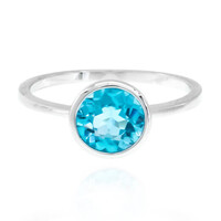 Swiss Blue Topaz Silver Ring