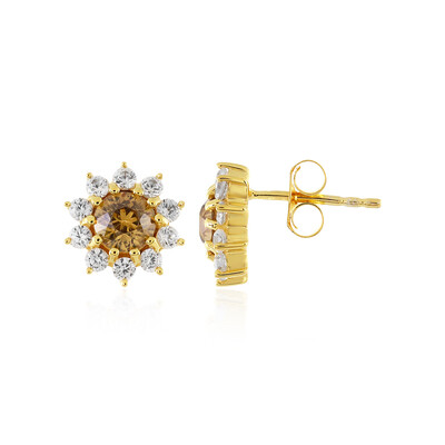 Yellow Zircon Silver Earrings
