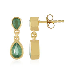 Russian Emerald Silver Earrings