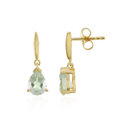 Green Amethyst Silver Earrings