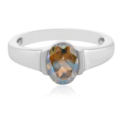 Rainbow Topaz Silver Ring