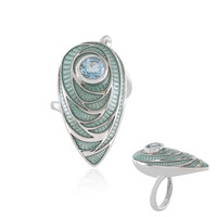 Sky Blue Topaz Silver Ring (Adela Silber)