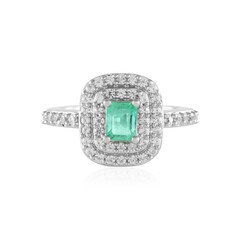 Russian Emerald Silver Ring