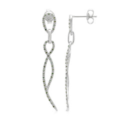 Fancy Diamond Silver Earrings
