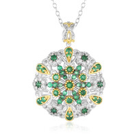 Zambian Emerald Silver Necklace (Gems en Vogue)