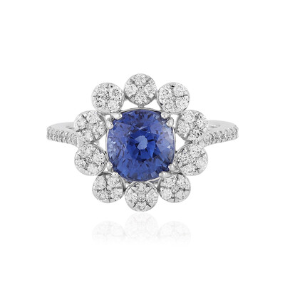 18K Ceylon Blue Sapphire Gold Ring