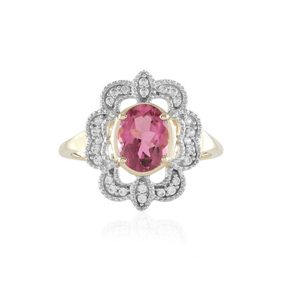 9K Brazilian Pink Tourmaline Gold Ring
