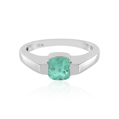 Colombian Emerald Silver Ring