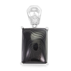 Psilomelane Silver Pendant