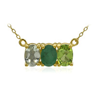 Green Amethyst Silver Necklace