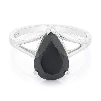Black Spinel Silver Ring