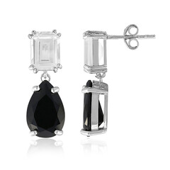 Black Spinel Silver Earrings