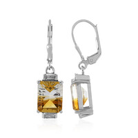 Bi Colour Citrine Silver Earrings