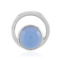 Blue Chalcedony Silver Pendant