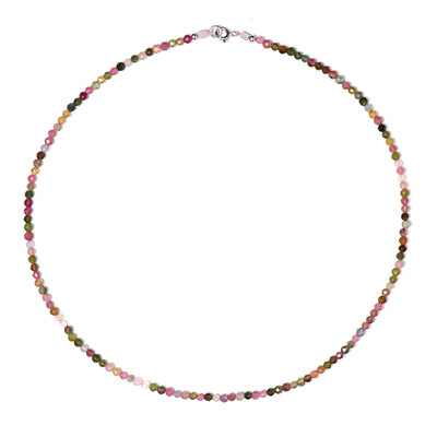 Fancy Tourmaline Silver Necklace