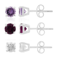 Rhodolite Silver Earrings