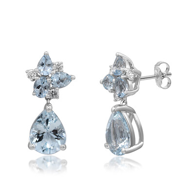 14K AAA Brazilian Aquamarine Gold Earrings (CIRARI)