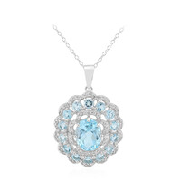 Sky Blue Topaz Silver Necklace