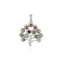 Fancy Tourmaline Silver Pendant