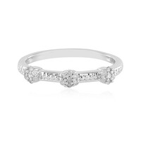 I2 (I) Diamond Silver Ring