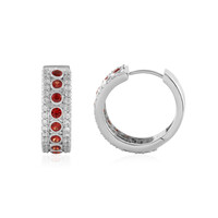 Tanzanian Ruby Silver Earrings