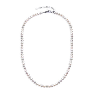 White Freshwater Pearl Silver Necklace