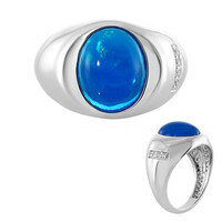 Blue Ethiopian Opal Silver Ring