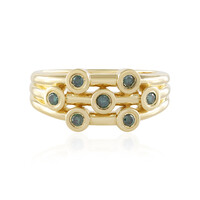 I2 Blue Diamond Silver Ring