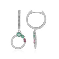 Russian Emerald Silver Earrings