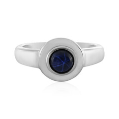 Blue Star Sapphire Silver Ring