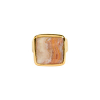 Lace Agate Silver Ring