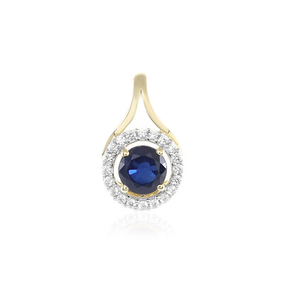 9K Blue Sapphire Gold Pendant