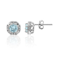 Sky Blue Topaz Silver Earrings