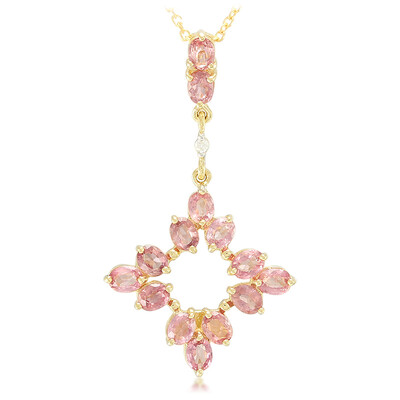 18K Unheated Padparadscha Sapphire Gold Necklace (AMAYANI)