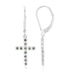 Fancy Diamond Silver Earrings