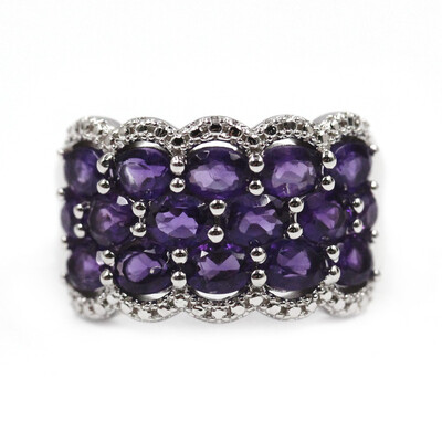 Zambian Amethyst Silver Ring