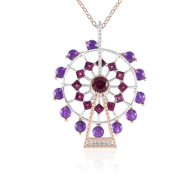 Rhodolite Silver Necklace (Gems en Vogue)