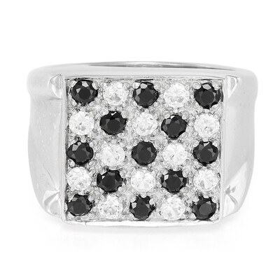 Black Spinel Silver Ring