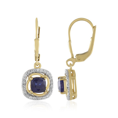 Madagascar Blue Sapphire Silver Earrings