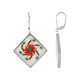 White Marble Silver Earrings